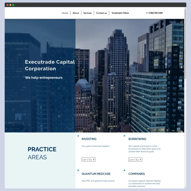 Executrade Capital Corporation website